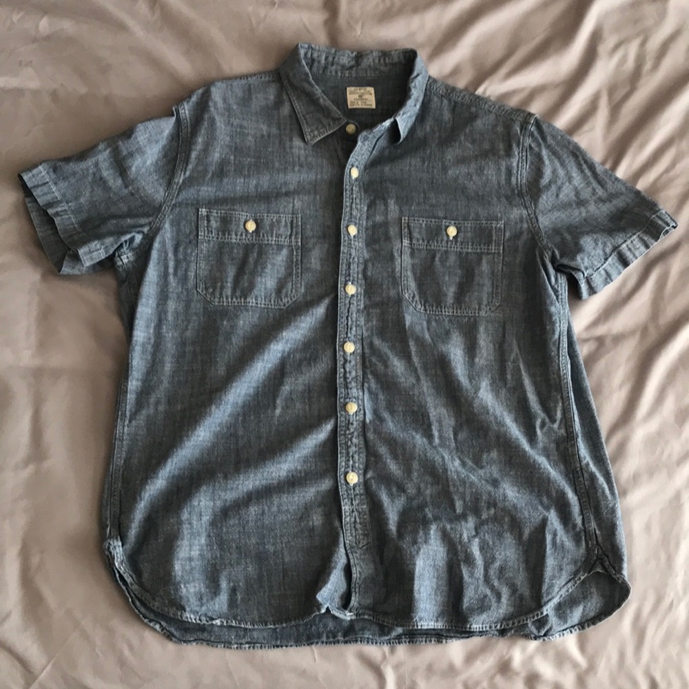 J. Crew Short-Sleeve Cotton Chambray Shirt